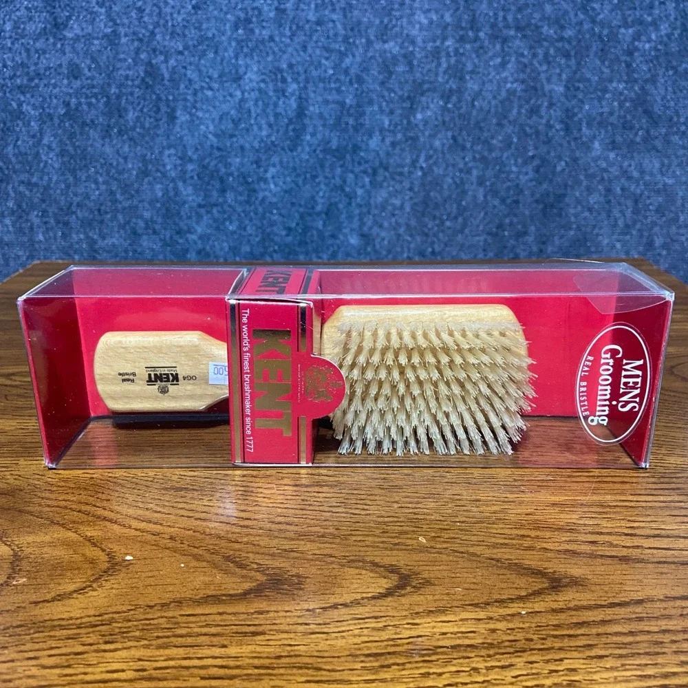 Kent OG4 VTG Mens‎ Grooming Real Bristle Beechwood Hair Brush Made in England